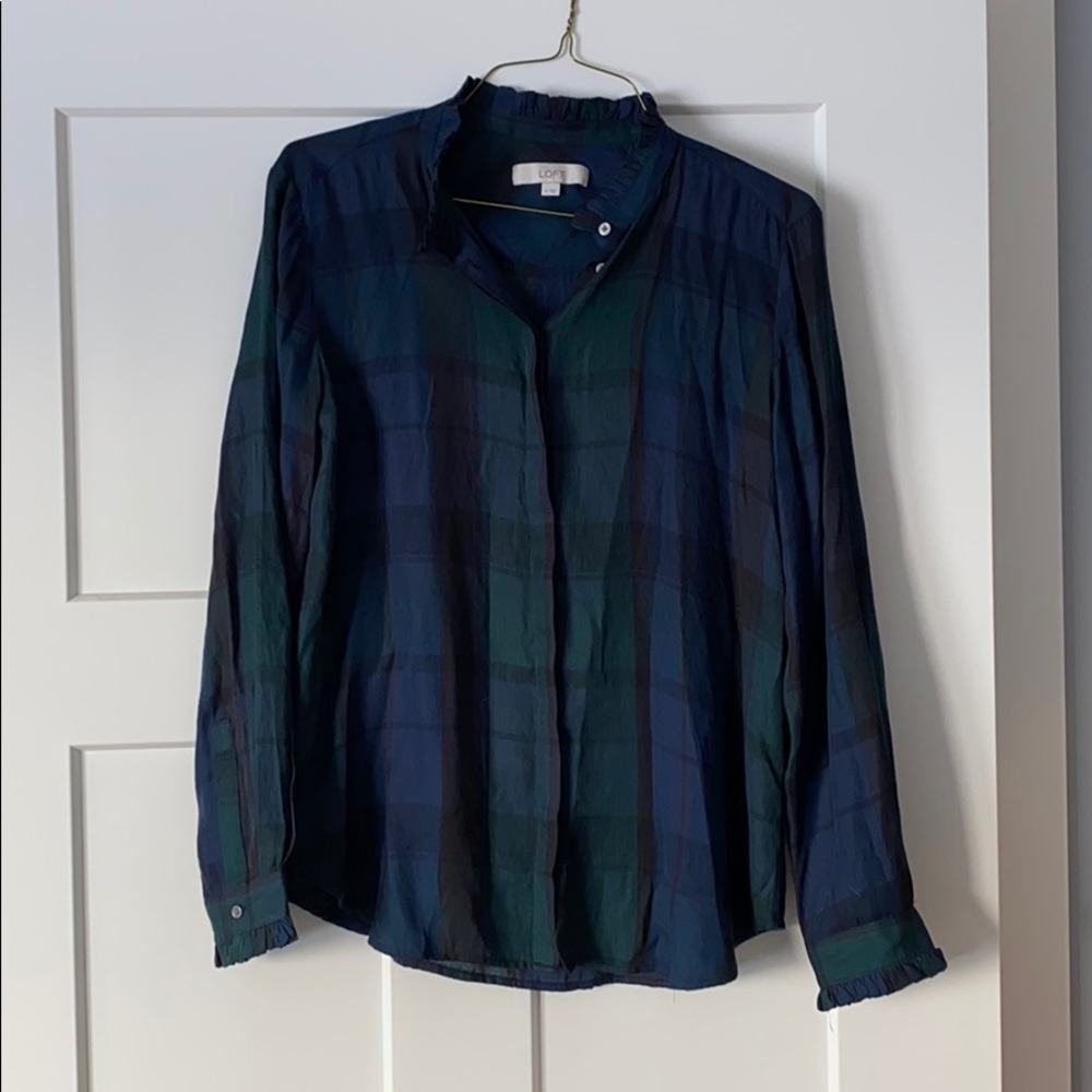 LOFT plaid button up shirt